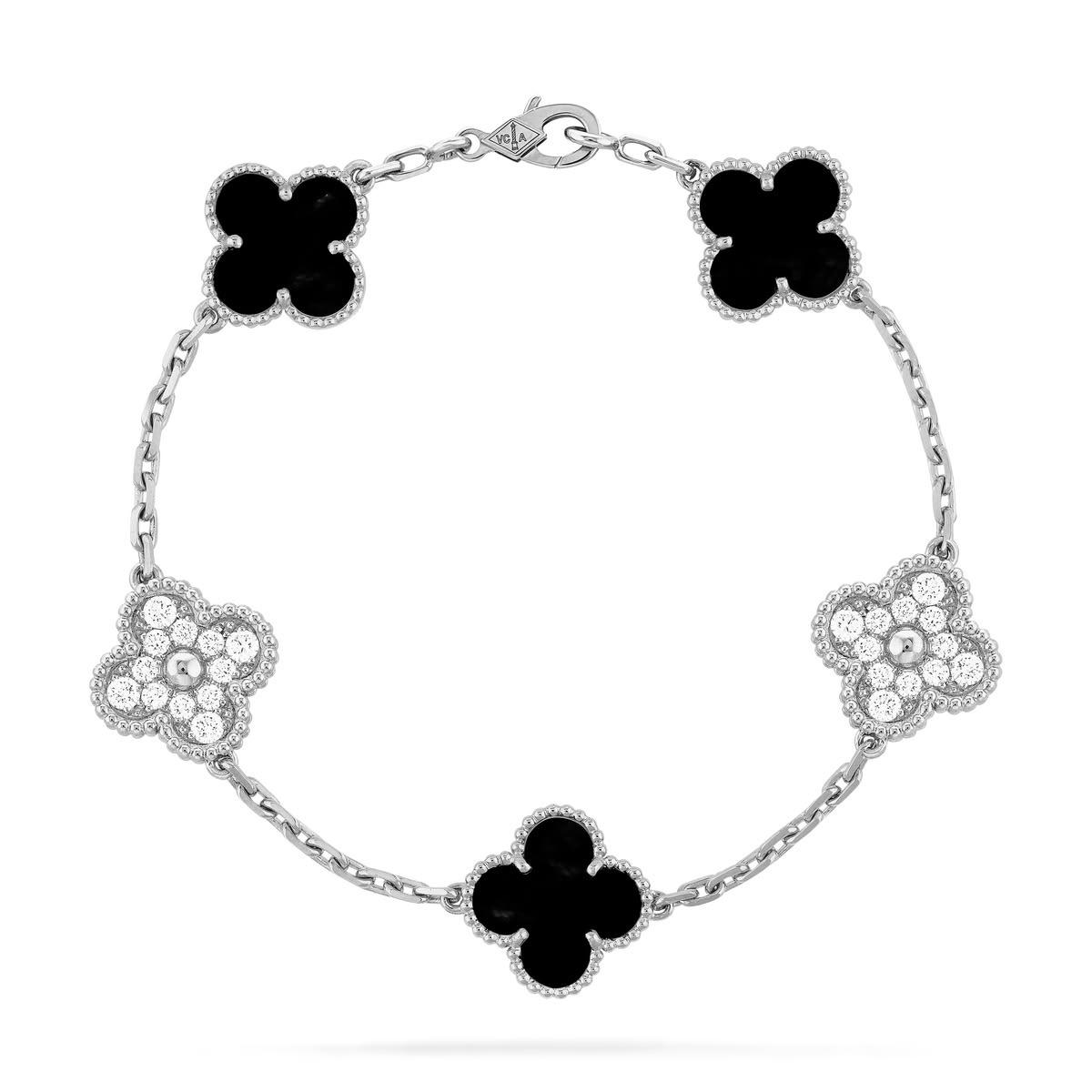 PULSO VAN CLEEF - NEGRO CON PIEDRAS